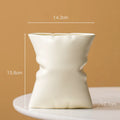Axyaa Cream Ceramic Vase Hydroponic Desktop Flower Arrangement Dried Flower Ornament