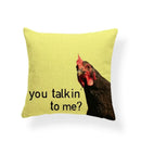 Axyaa Watercolor Rooster Pattern Pillowcase Home Decor Throw Cushion Cover