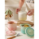 Axyaa Ceramic Soup Cup with Lid, Steaming Egg Bowl, Roasted Pear Stew Pot