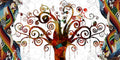Axyaa Tree of Life Klimt Canvas Wall Art Print for Modern Scandinavian Decor