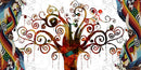 Axyaa Tree of Life Klimt Canvas Wall Art Print for Modern Scandinavian Decor