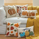 Axyaa Halloween Maple Pumpkin Thanksgiving Cushion Cover Set