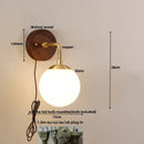 Nordic Glass Wall Light Fixture Axyaa Walnut Wood Lamparas