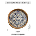 Axyaa Handmade Rattan Shell Tray for Home Decor and Serving