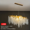 Axyaa Nordic Crystal Tassel Chandelier for Living Room: Luxury Indoor Ceiling Pendant Lights
