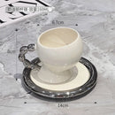 Axyaa Ceramic White Purple Latte Art Coffee Cup Set Couples Home Breakfast Mug