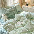Axyaa Lattice Duvet Cover Set with Sheet & Pillowcases, Twin-Queen Size