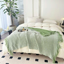 Axyaa Plaid Tassels Bed Runner for Bedroom & Hotel End Decor