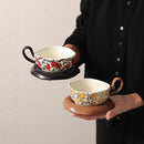Axyaa Retro Coffee Mug Set French Cup Saucer British Afternoon Tea Cups