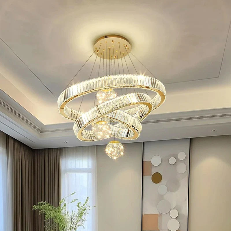 Luxury Crystal Chandelier: Axyaa Living Room Bedroom Ceiling Light