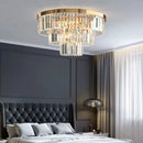Axyaa Crystal Chandelier Ceiling Light - Elegant Home Decor for Bedroom, Living Room