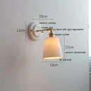 Axyaa Ceramic LED Wall Sconce with Adjustable Copper Arm & Pull Chain Switch