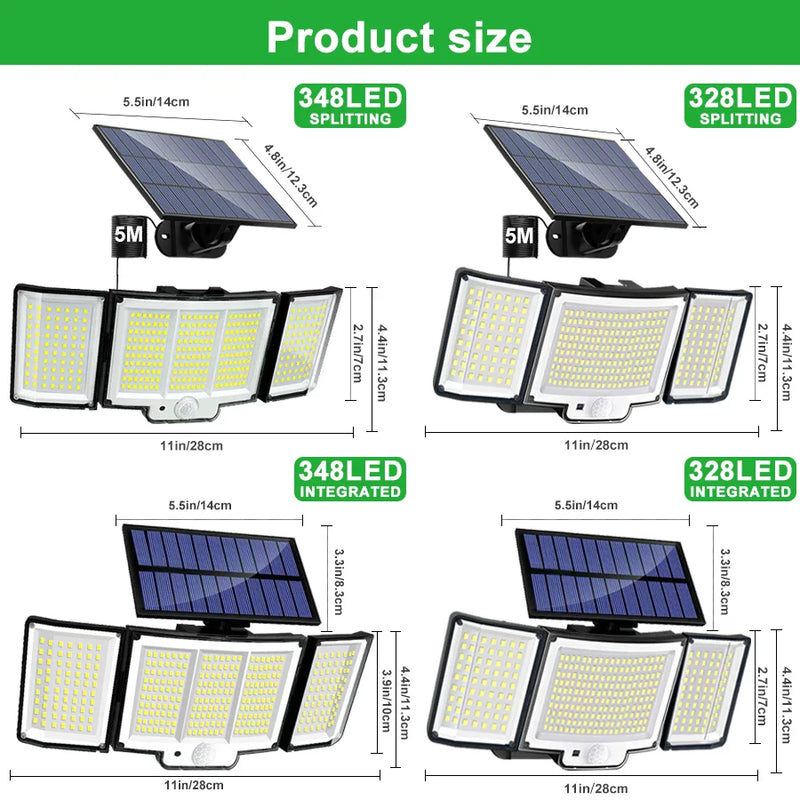 Axyaa Solar Motion Sensor Wall Lamp 3 Modes IP65 Waterproof Flood Light