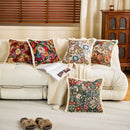 Axyaa Floral Cotton Linen Throw Pillowcase - 45x45 Jacquard Cushion Cover