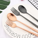 Axyaa Black Gold Stainless Steel Cutlery Set - 10Pcs Luxury Korean Tableware