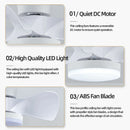 Axyaa Modern Silent Ceiling Fan with Intelligent 3-Color LED Lighting and Remote Control