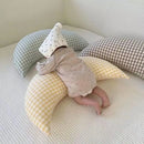 Axyaa Plaid Moon Pillow: Comfortable Newborn and Children's Waist Pillow