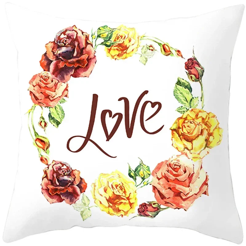 Axyaa Valentine's Day Parchment Pillow Set for Home Sofa, Square Pillowcase