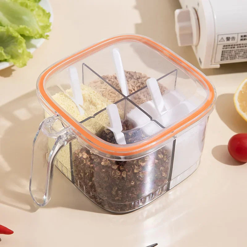 Axyaa Seasoning Box Set with Transparent Lid - Kitchen Storage Container
