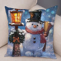 Axyaa Winter Snowman Print Pillowcase Set for Christmas Day Party Décor & Home Gift