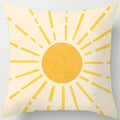 Yellow Floral Leaves Pattern Cushion Cover for Modern Living Room by Axyaa