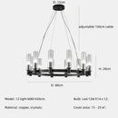 Axyaa Crystal LED Pendant Chandelier - Modern Copper Retro Light Luxury for Home Décor
