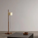 Axyaa Nordic Wood Fabric Shade LED Floor Lamp for Home Decor