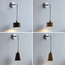 Axyaa Ash Wood LED Wall Light with Pull Chain Switch, Japanese Style Bedside Lamp