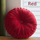 Axyaa Velvet Pumpkin Throw Pillow for Home Decor in Cream Pink