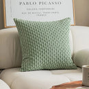 Axyaa Sage Green Corduroy Striped Throw Pillow Covers for Living Room