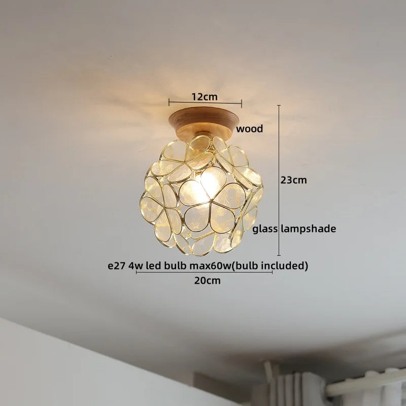 Nordic Modern Axyaa Glass LED Ceiling Lamp for Home Restaurant Balcony Lighting