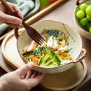 Axyaa Ceramic Double Ear Stone Pot Bowl Ramen Tableware Bowl