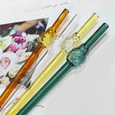 Axyaa Glass Straw Set: High Borosilicate, Reusable, Eco-Friendly with Clear Brush