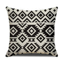 Axyaa Geometric Line Print Linen Cushion Cover - Home & Car Decor Pillowcase