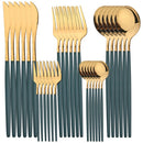Axyaa Gold Stainless Steel Dinnerware Set Knife Fork Spoon Flatware Set
