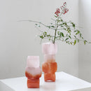 Axyaa Sunset Red Geometric Glass Vase Stack Stones Terrarium