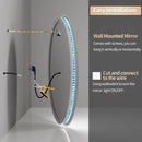 Axyaa Oval LED Bathroom Mirror: 600x800mm RGB Backlit, Dimmable, Anti-fog with Memory