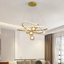 Axyaa LED Pendant Chandelier with Inner and Outer Ring Lighting