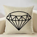 Axyaa Geometry Cushion Cover - 45x45cm Linen Pillow Case for Home Decor
