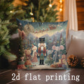 Axyaa Festive Scene Christmas Cushion Cover for Sofa, Bedroom, Car Pillow
