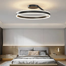 Axyaa Modern Black White Ring LED Ceiling Lamp for Bedroom & Living Room