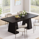 Axyaa 63-Inch Black Dining Table: Modern Kitchen Table for 4-6, Sturdy Wood Legs