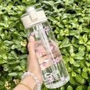 Axyaa Pink Bow Water Bottle Reusable PC Cup with Lid - Portable & Durable