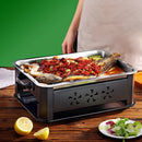 Axya Stainless Steel Fish Grill Tray: Commercial Grade Korean BBQ Alcohol Grill Pot