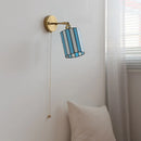 Axyaa Blue and White Glass LED Wall Light for Children's Room and Stairs
