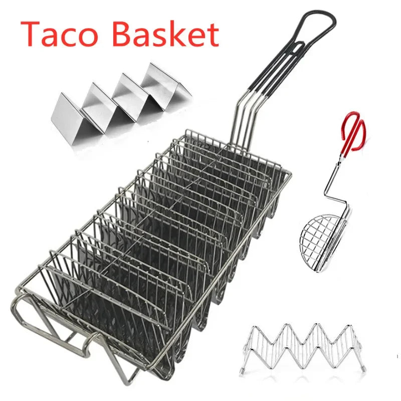 Axya Taco Pancake Cake Holder Rack - Kitchen Cooking Fry Basket Colander