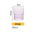 Axyaa 300-380ml Stackable Glass Mug Tumbler Cup in Various Colors for Hot/Cold Beverages