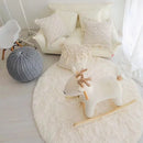 Axyaa Plush Round Rug: Soft Fluffy Living Room Carpet, Kids Bedroom Mat, Balcony Cushion