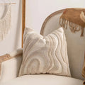 Axyaa Boho Chenille Geometric Lines Throw Pillow Cover - Set of Two