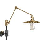 Axyaa Copper Arm LED Wall Sconce Pull Chain Switch Nordic Luminaria